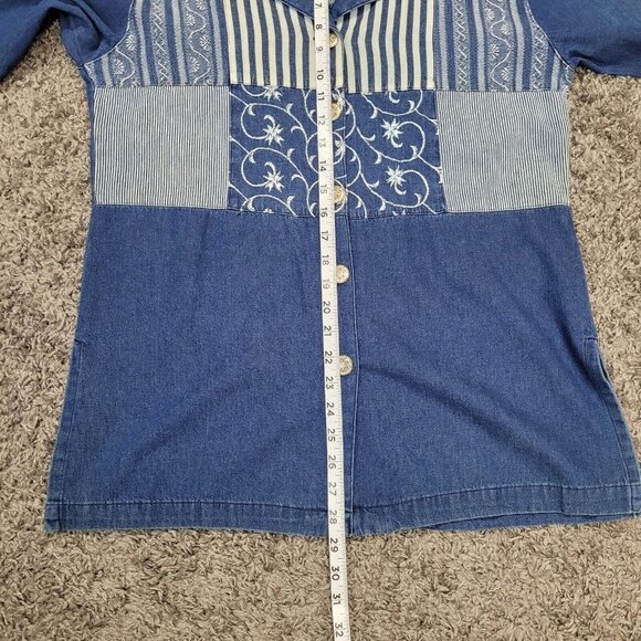 Vintage Marsha Sport Size S Jean Jacket Several Different Fabrics Long Lined - Picture 9 of 9